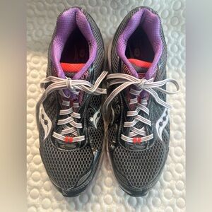 Saucony Ride Athletic Lace Up Running Shoe Womens Size 9.5 Gray Purple